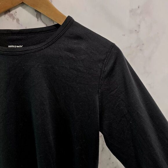 Patagonia Shirt Womens Small Black Long Sleeve Capilene Tech Active Crop - Picture 8 of 9
